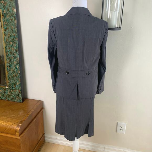 Style & Co. Sz 10/8 2-Piece Stretch Skirt Suit w/ Blazer Jacket Gray Glen Plaid - Picture 2 of 12